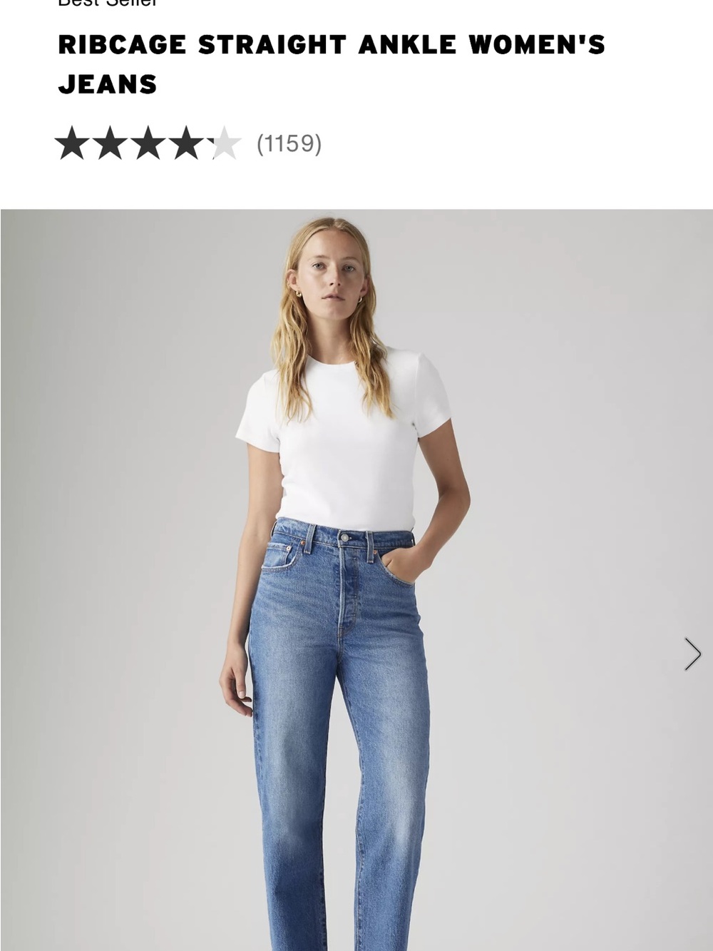 Levi Ribcage Straight Ankle Denim